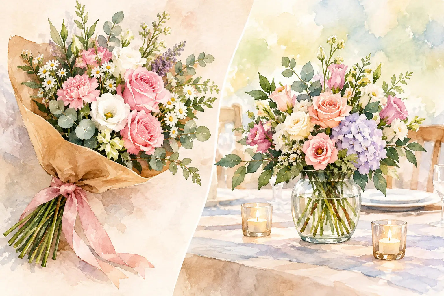Ramo floral versus centro de mesa: cuál elegir