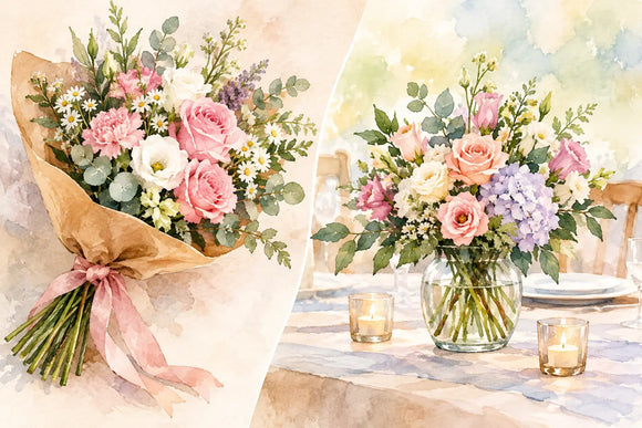 Bouquet versus centerpiece: which one to choose?