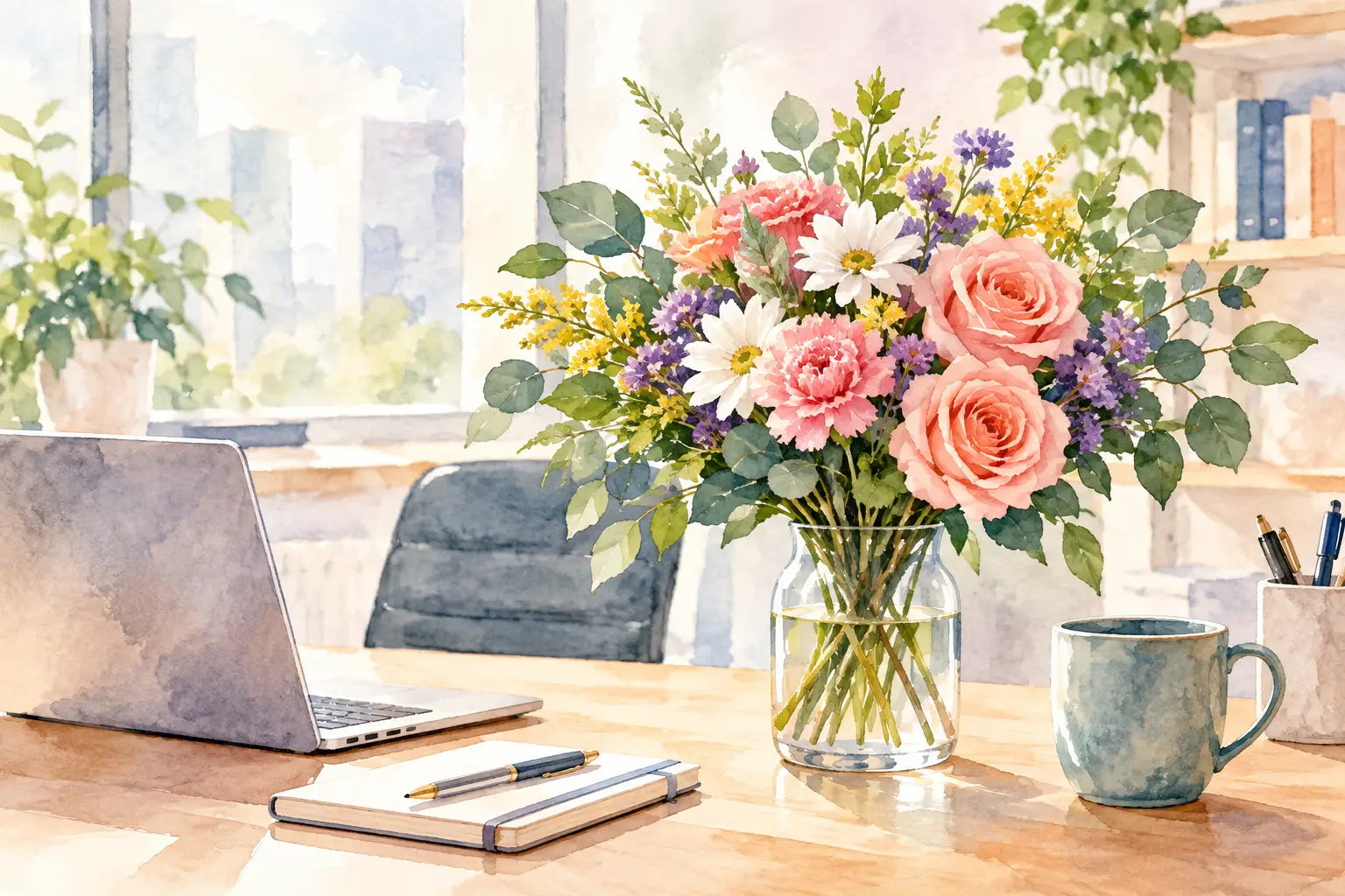 Flores para oficina: suscripción con estilo