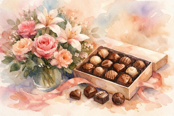 Cómo combinar flores y chocolates con estilo
