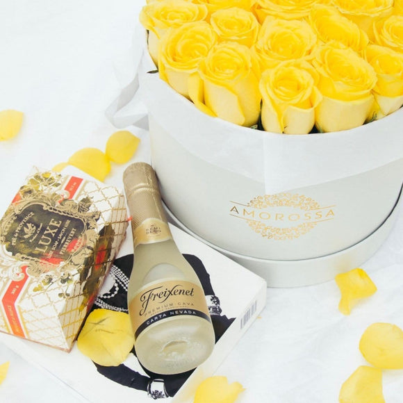 AMOROSSA - FREIXENET MINI CARTA NEVADA (2 unidades) - Botella pequeña de cava Freixenet Carta Nevada con etiqueta dorada y cierre metalizado, ideal para regalar flores y mandar.