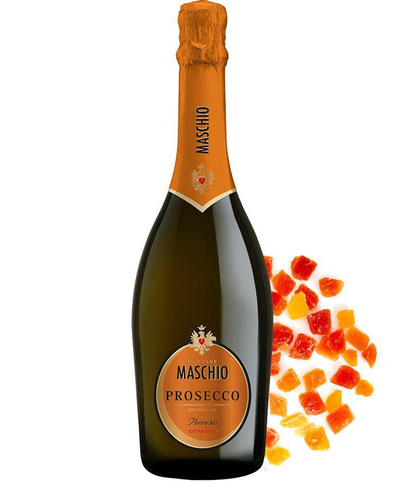 AMOROSSA - MASCHIO PROSECCO - 750 ml. - MASCHIO PROSECCO 750 ml bottle with orange foil and label, enhancing Regalar Flores and mandar Rosas gifting experience.
