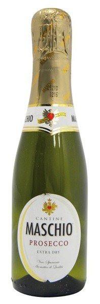 AMOROSSA - MASCHIO PROSECCO MINI (2 unidades) - Two-pack Maschio Prosecco Mini bottles with gold foil caps and white labels, perfect for Regalar Flores and Delivery rapido.
