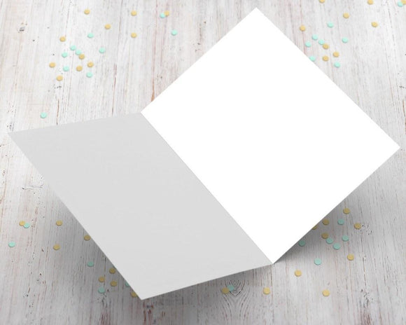 AMOROSSA - Tarjeta Personalizada - White personalized greeting card with gold "Amorossa" logo surrounded by red rose petals, ideal for Regalar Flores and.